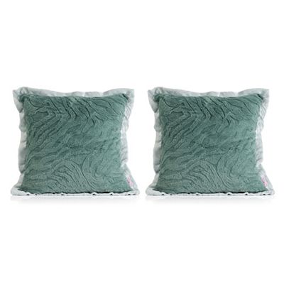 MONT CHALET 2 Kissenhüllen Chinchilla-Stehsaum Jacquard-Fellimitat waschbar, ca. 50x50cm