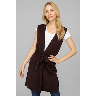 Thumbnail - B-Ware EVA LUTZ Strickweste Bindegürtel offene Front