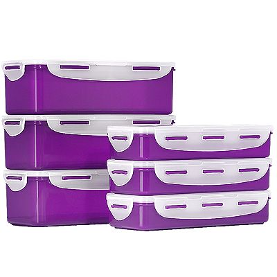 LocknLock 6 Frischhaltedosen stapelbar 700ml-1,6L Gesamtvolumen 6,9L