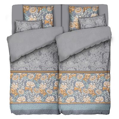 WINTERENGEL Wendebettwäsche Blumen mit Stehsaum Mikrofaser Flanell Doppelbett, 8tlg.