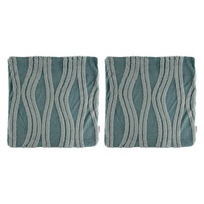 BADIZIO Classic 2 Kissenbzüge Welle Hoch-/Tief-Jacquard ca. 50x50cm