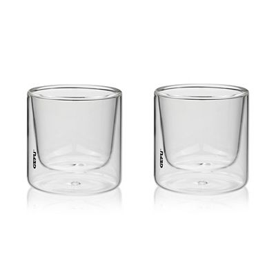 GEFU® 2 Thermogläser MIRA doppelwandig aus Borosilikatglas handgefertigt, 80ml