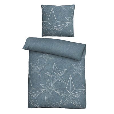 biberna® Bettwäsche Wintersterne Baumwoll Flanell Einzelbett, 2tlg.