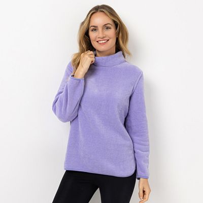MONT CHALET Damen-Pullover wendbar Mikrofaser Edelplüsch Stehkragen