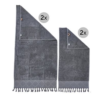 done.® 4tlg. Handtuch-Set PROVENCE BOHÈME 100% Baumwolle 50x100cm & 70x140cm