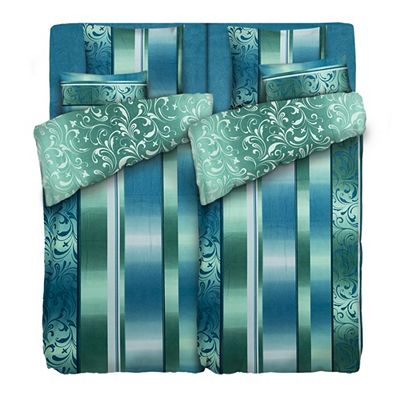 WINTERENGEL Wendebettwäsche Ranken & Farbverlauf Mikrofaser Flanell Doppelbett, 8tlg.