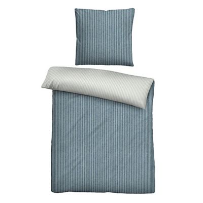 biberna® Wendebettwäsche Webstreifen Baumwoll Flanell Einzelbett