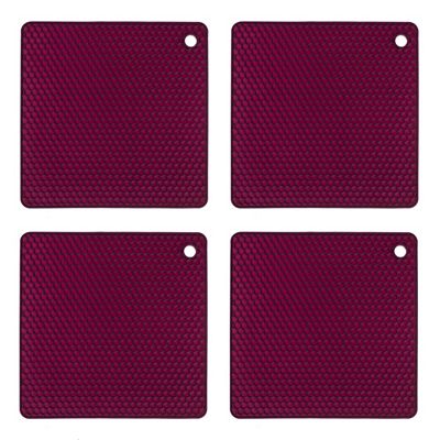 KOCHBLUME® 4 Wabenuntersetzer aus Silikon quadratisch 19x19x1cm