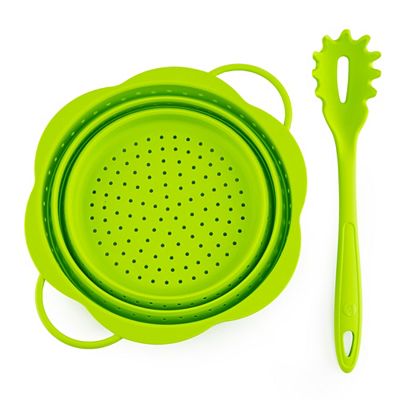 KOCHBLUME® Spaghetti-Set faltbares Sieb L & Pastalöffel Silikon, 2tlg.