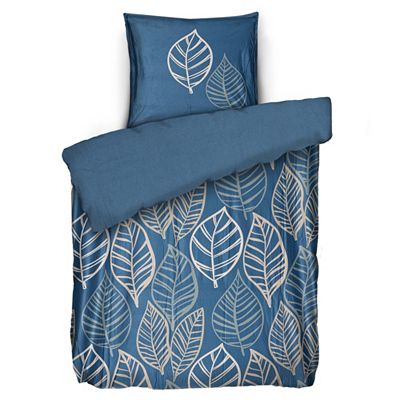 WINTERENGEL Bettwäsche Blätter / Stehsaum Mikrofaser Flanell Einzelbett, 2tlg.