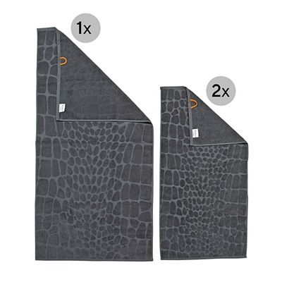Thumbnail - done.® Handtuch-Set CROCO uni 100% Baumwolle 3tlg.