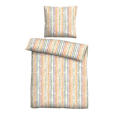 Castell® Bettwäsche Längsstreifen Baumwoll Seersucker Einzelbett, 2tlg.