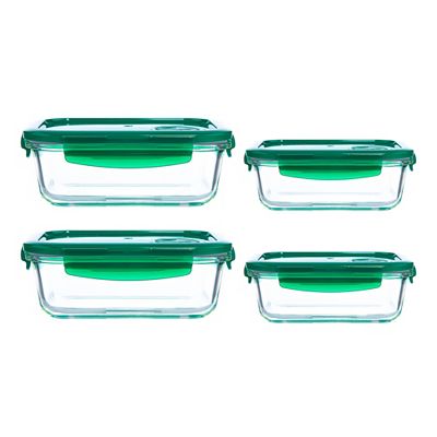 LocknLock 4 Frischhaltedosen aus Borosilikatglas mit Dampfventil 2x630ml und 2x2L