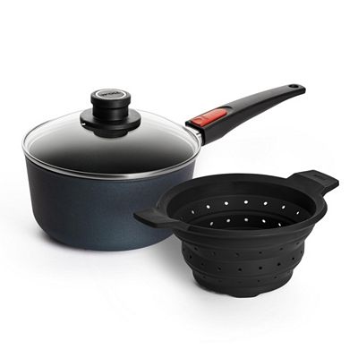 WOLL® Diamond Lite Stieltopf Ø 20cm Silikonsiebeinsatz & Sicherheitsglasdeckel