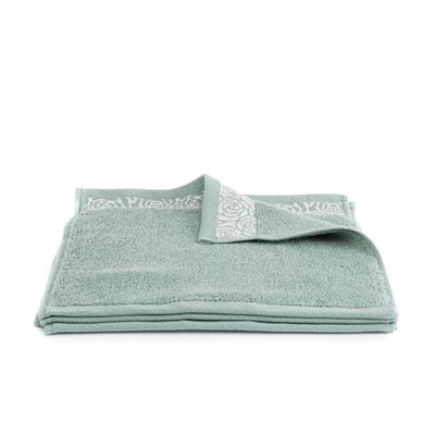 SEEDÜNE 4 Gesichtstücher Jacquard-Rosenbordüre 100% Baumwolle ca. 30x30cm