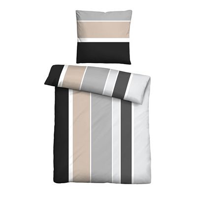 Thumbnail - Castell® Bettwäsche Längsbalken Baumwoll Renforcé Einzelbett, 2tlg.
