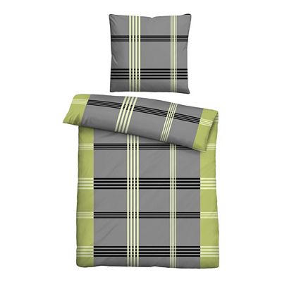 Castell® Bettwäsche Karo-Streifen Baumwoll Renforcé Einzelbett, 2tlg.