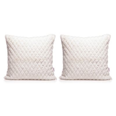 MONT CHALET 2 Kissenhüllen Lammfell-Imitat Diamant-Jacquard Mikrofaser, 50x50cm