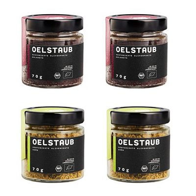 Thumbnail - OEL BERLIN Ölstaub Set Bio 2x Grün, 2x Kalamata exklusiv bei QVC Inhalt 280g
