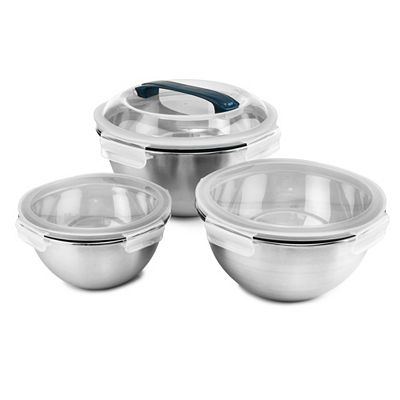 Thumbnail - COOK´S ESSENTIALS Schüssel-Set Edelstahl, 3tlg. 1,35L-4,3L inkl. Deckel