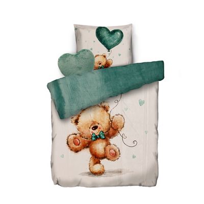 MONT CHALET Wendebettwäsche Teddy inkl. Herzkissen Mikrofaser Chinchilla Einzelbett, 3tlg.