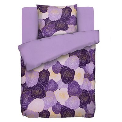 WINTERENGEL Wendebettwäsche grafische Rosen Mikrofaser Flanell Einzelbett, 3tlg.