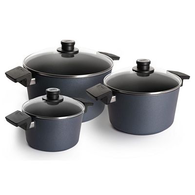 WOLL® Diamond Lite Topf-Set, 3tlg. Ø 20, 24 & 28cm jeweils mit Deckel