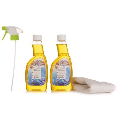 AQUA CLEAN PUR Dust Stop Möbelpflege bis zu 7 Tage weniger Staub 2x 500ml inkl. Tücher