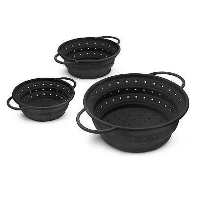 COOLINATO Sieb-Set aus Platin-Silikon Ø16, 20 & 24cm 3tlg.