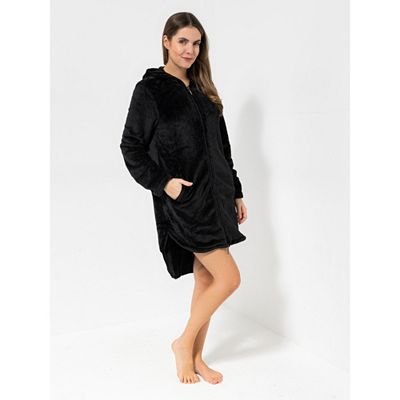 Thumbnail - MONT CHALET Damen-Langjacke uni Mikrofaser Chinchilla Kapuze