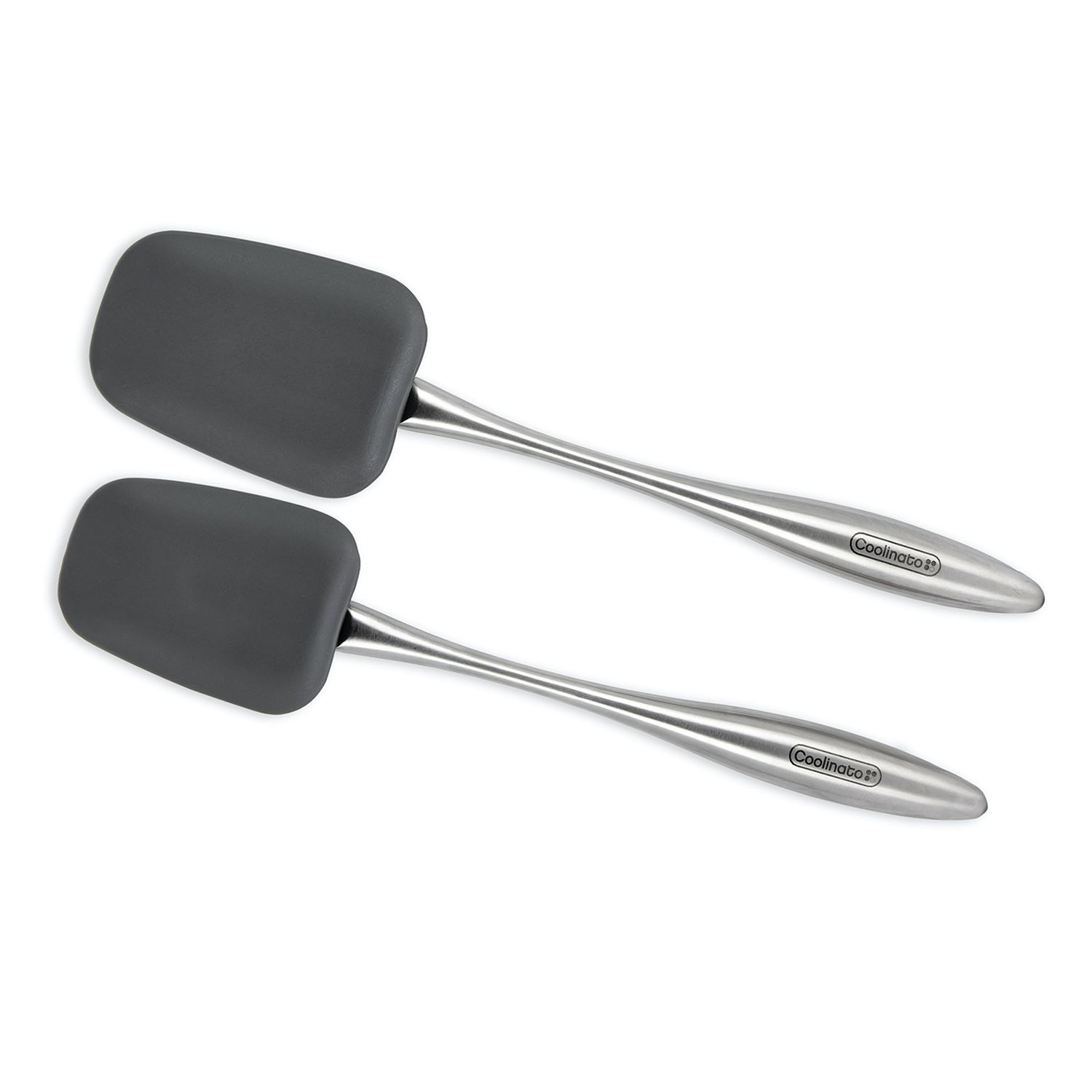 COOLINATO Kochlöffel-Set aus Platin-Silikon & Edelstahl 2tlg.