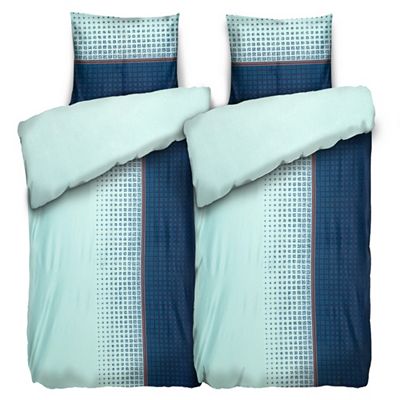 JERYMOOD Wendebettwäsche Quadrate Mikrofaser Jersey Doppelbett, 4tlg.