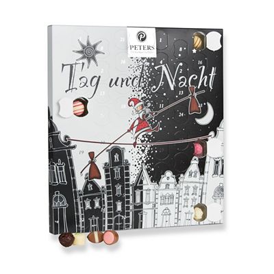 PETERS Adventskalender 2 Pralinen pro Tag je mit und ohne Alkohol Inhalt 275g, 48 Stk.