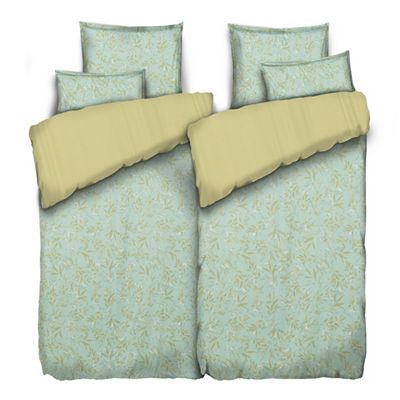 JERYMOOD Wendebettwäsche Stehsaum mit Paspel Mikrofaser Jersey Doppelbett, 6tlg.