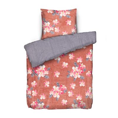 BADIZIO Classic Wendebettwäsche florales Design Mikrofaser Plüsch Einzelbett, 2tlg.