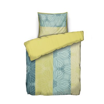 JERYMOOD Wendebettwäsche florale Streifen Mikrofaser Jersey Einzelbett, 2tlg.