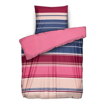 WINTERENGEL Wendebettwäsche Querstreifen Mikrofaser Flanell Einzelbett, 2tlg.