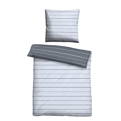biberna® Wendebettwäsche Nadelstreifen Mako-Satin Einzelbett