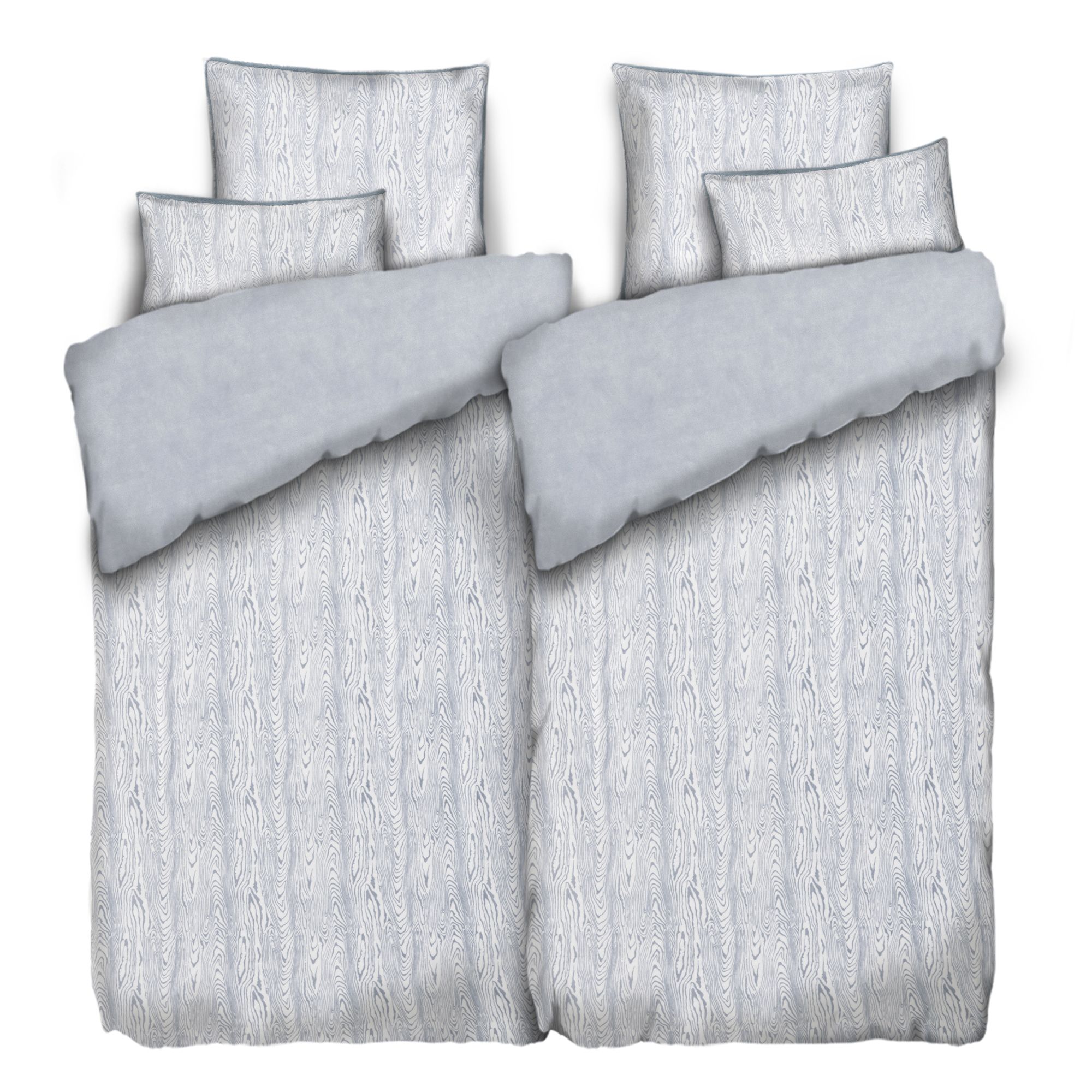 MONT CHALET Wendebettwäsche 3D-Struktur Mikrofaser Chinchilla Doppelbett, 6tlg.