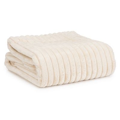 MONT CHALET Plaid uni Jaquard-Streifen Mikrofaser waschbar, 150x200cm