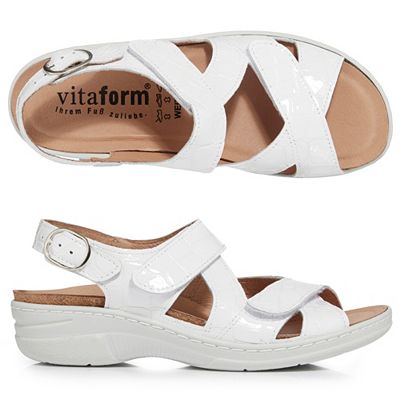 B-Ware VITAFORM Damen-Sandalette Softlackleder Keilabsatz