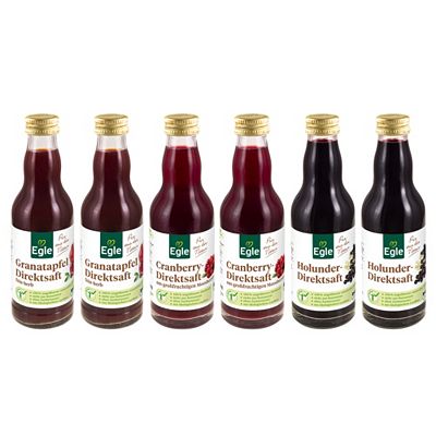 EGLE Bio Säfte-Paket 3 versch. Sorten 6 Flaschen Inhalt 1.200ml