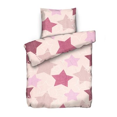 BADIZIO Classic Bettwäsche Sterne Mikrofaser Plüsch Einzelbett, 2tlg.