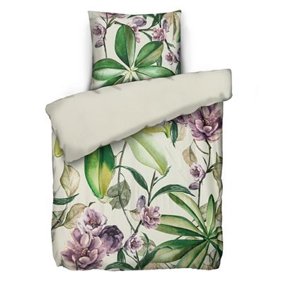 JERYMOOD Wendebettwäsche moderne Blumen Mikrofaser Jersey Einzelbett, 2tlg.