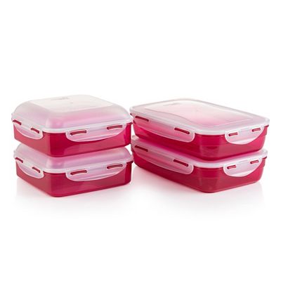 LocknLock 4 Frischaltedosen 2x1,7L mit extrahohem Deckel und 2x2,4L mit Pyramidenboden