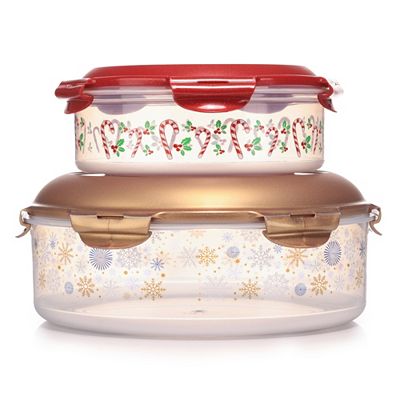 LocknLock 2 Frischhaltedosen mit Tragegriff 2,5L und 5,5L bedruckt