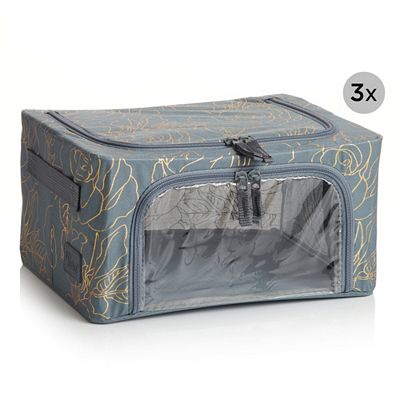 PERIEA® 3 Aufbewahrungsboxen Compact Sichtfenster 30x23,5x16cm