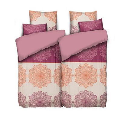 WINTERENGEL Wendebettwäsche runde Ornamente Mikrofaser Flanell Doppelbett, 6tlg.