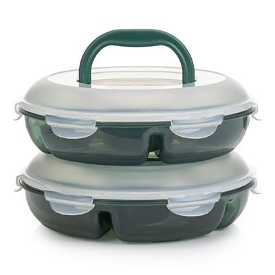 LocknLock 2 Frischhaltedosen mit Unterteilung und Tragegriff je 2,3L Volumen