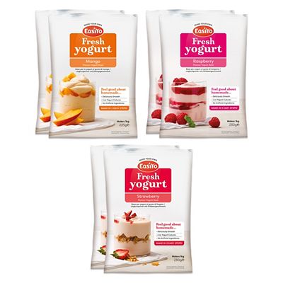 Thumbnail - EASIYO Joghurtpulver 6 Beutel für 6kg frischen Joghurt 3 Fruchtsorten
